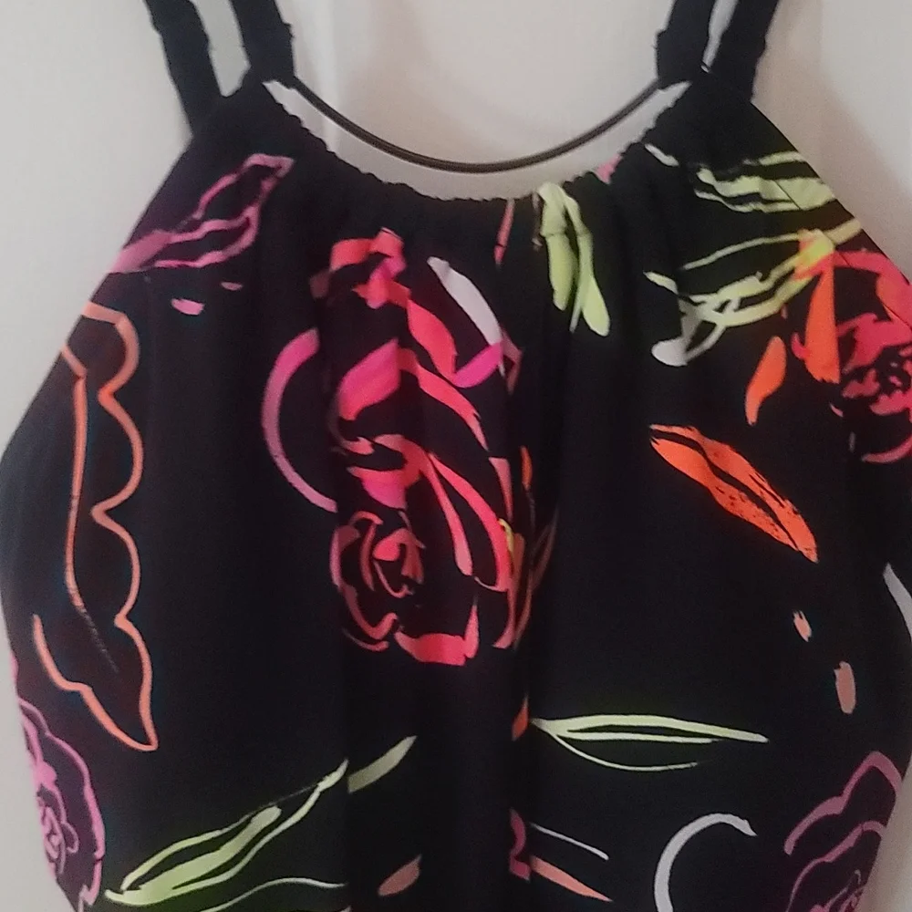 MAGICSUIT TROPICAL PRINT ONE-PIECE SWIMSUIT: BLACK: NWT: SIZE 16 - Picture 2 of 10